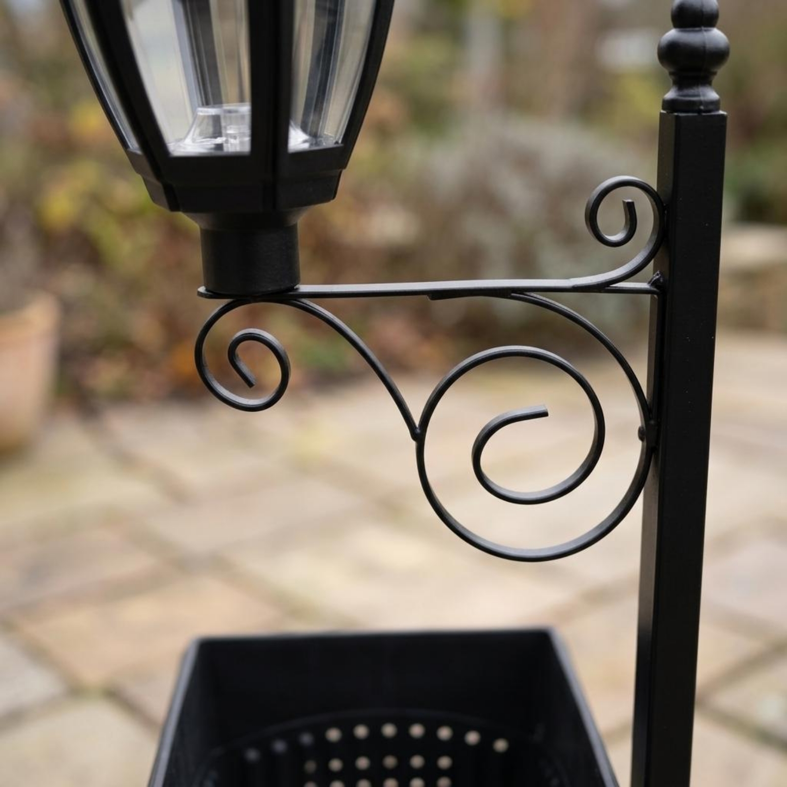Outdoor Lighting Design - Solar Flower Pot Light Wrought Iron