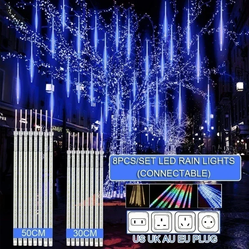 Outdoor Lighting Ideas For Party - 30cm/50cm Waterproof Meteor Shower Rain 8