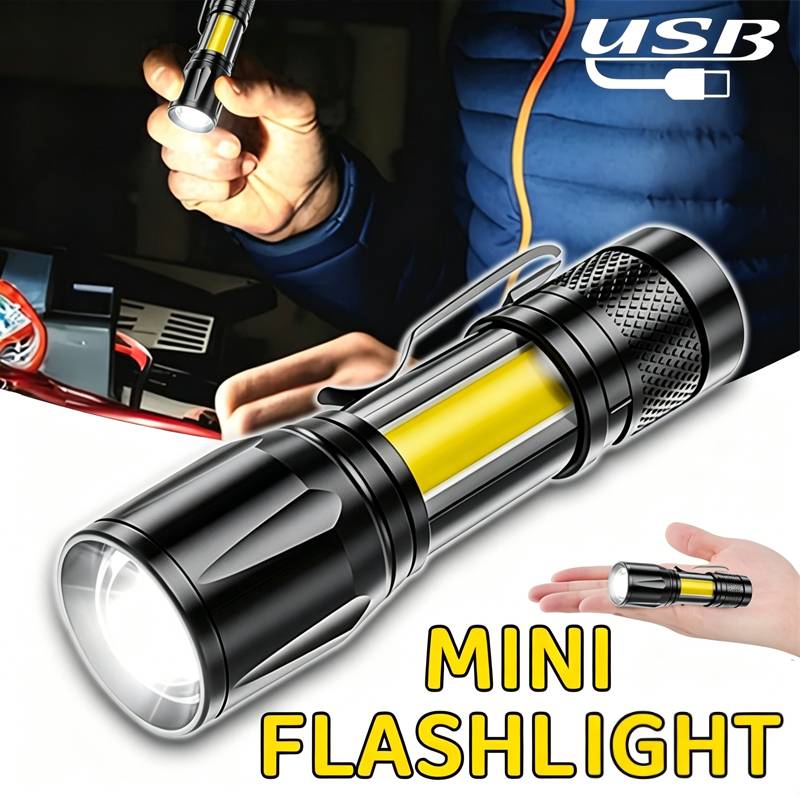 Outdoor Lighting Fixtures - Mini LED Flashlight COB Floodlight Portable