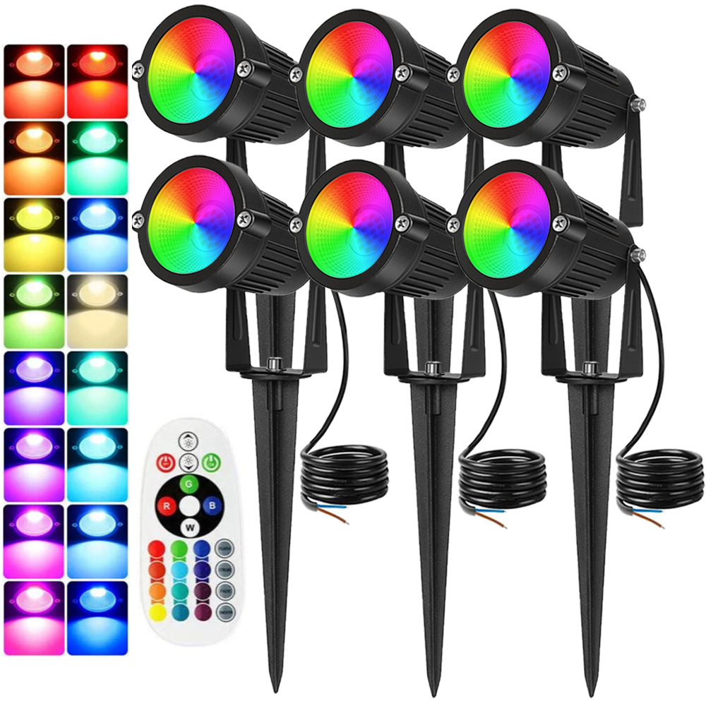 Outdoor Lighting Patio - RGBW Landscape Lighting 10W with Remote
