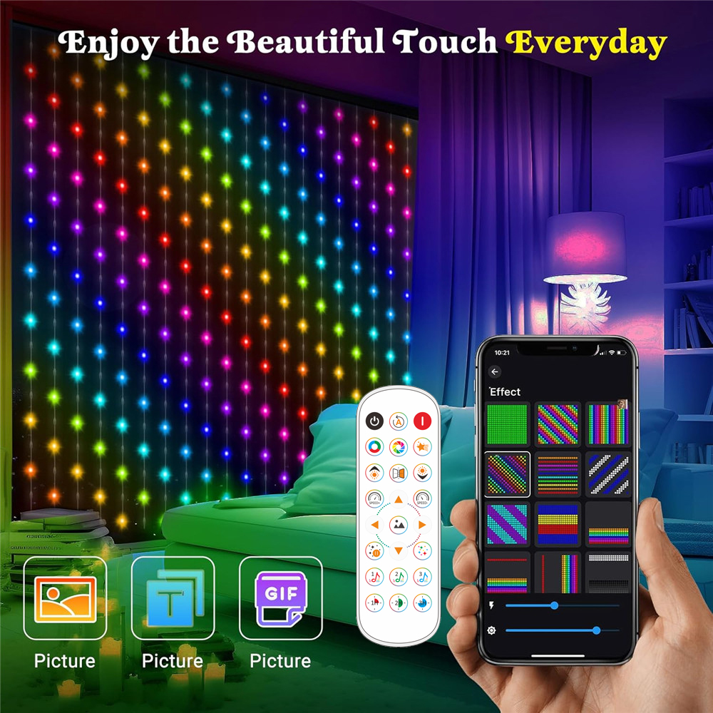 Outdoor Lighting Diy - 1/2PCS 400LED Curtain Lights LED Smart