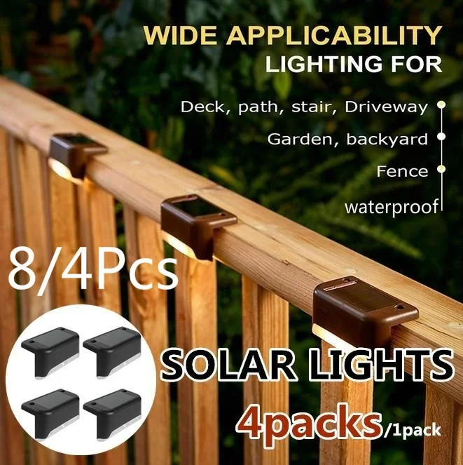 Outdoor Lighting For Fence - 8/6/4/1pcs Solar Stair Street Lamp Eco-Friendly