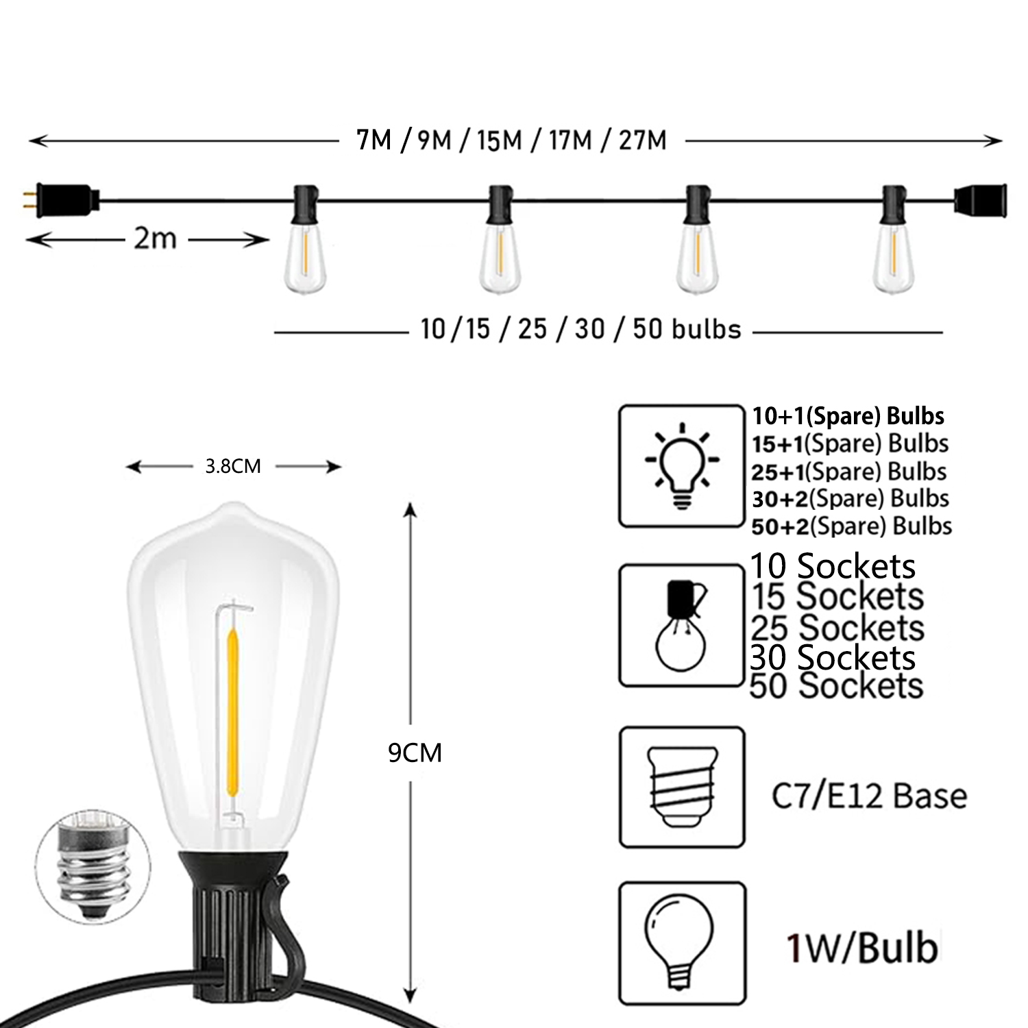 ST38 Festoon 220V LED Globe St – Outdoor Lighting Ideas For Party Bewertung und Preis