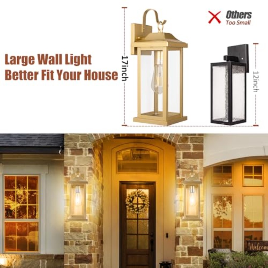 17 Inch Large Gold Outdoor Sco – Outdoor Lighting Sconce Bewertung und Preis