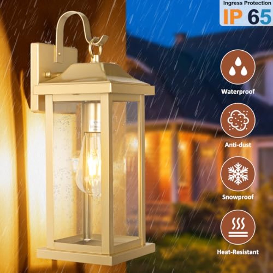 17 Inch Large Gold Outdoor Sco – Outdoor Lighting Sconce Bewertung und Preis