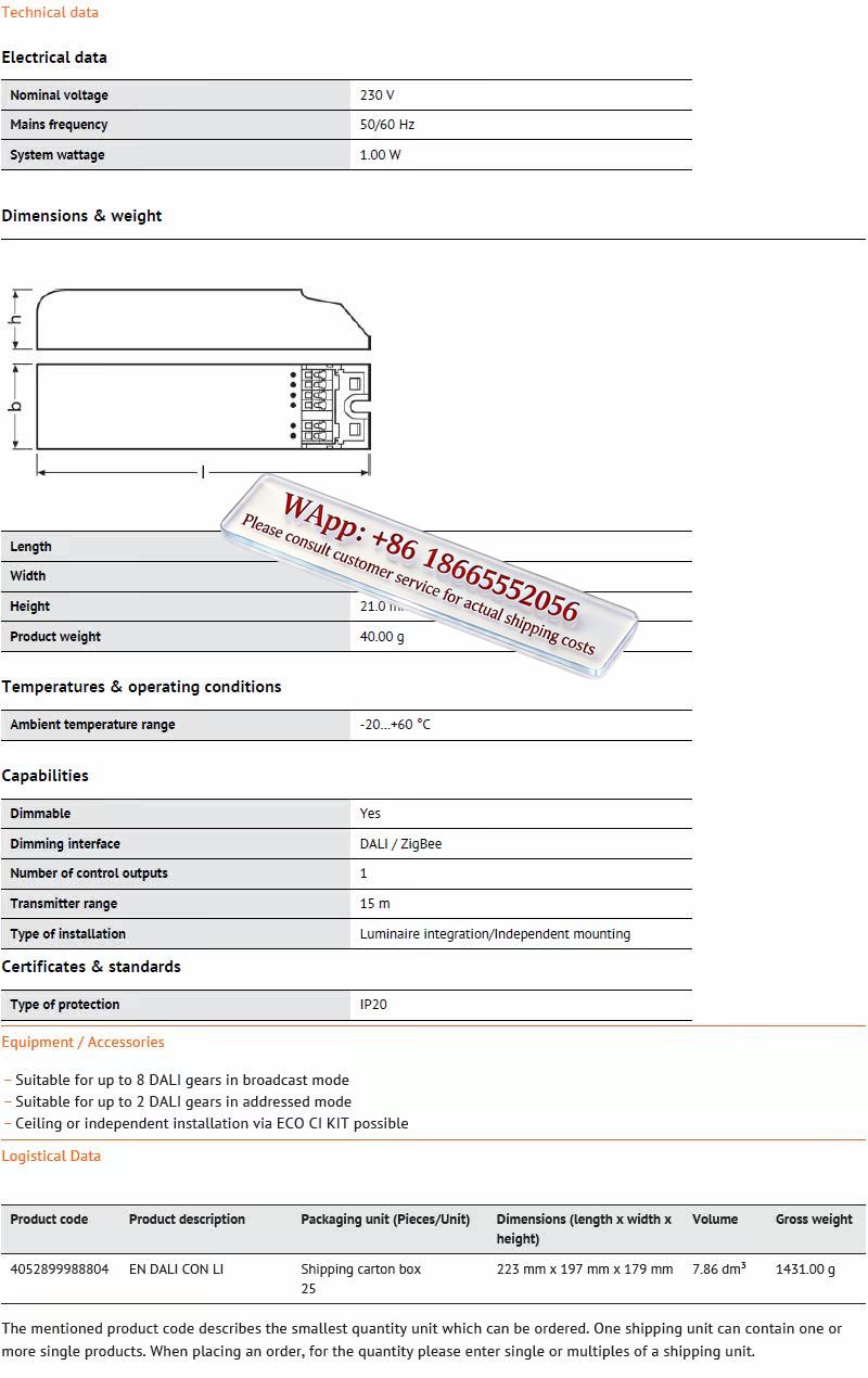FOR OSR AM ZIGBEE DALI CON LI  – Outdoor Lighting Zigbee Bewertung und Preis