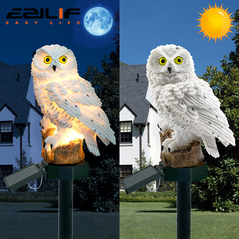 Solar light owl animal sculptu – Outdoor Lighting Diy Bewertung und Preis