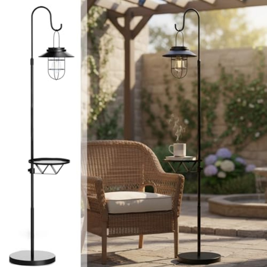 Solar Floor Lamp with Table, 6 – Outdoor Lighting Patio Bewertung und Preis