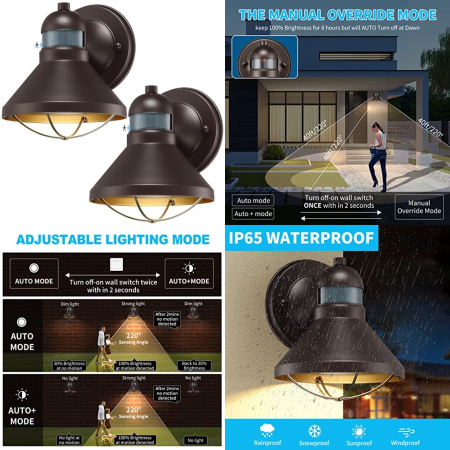 2 Pack Motion Sensor Outdoor L – Outdoor Lighting Sconce Bewertung und Preis