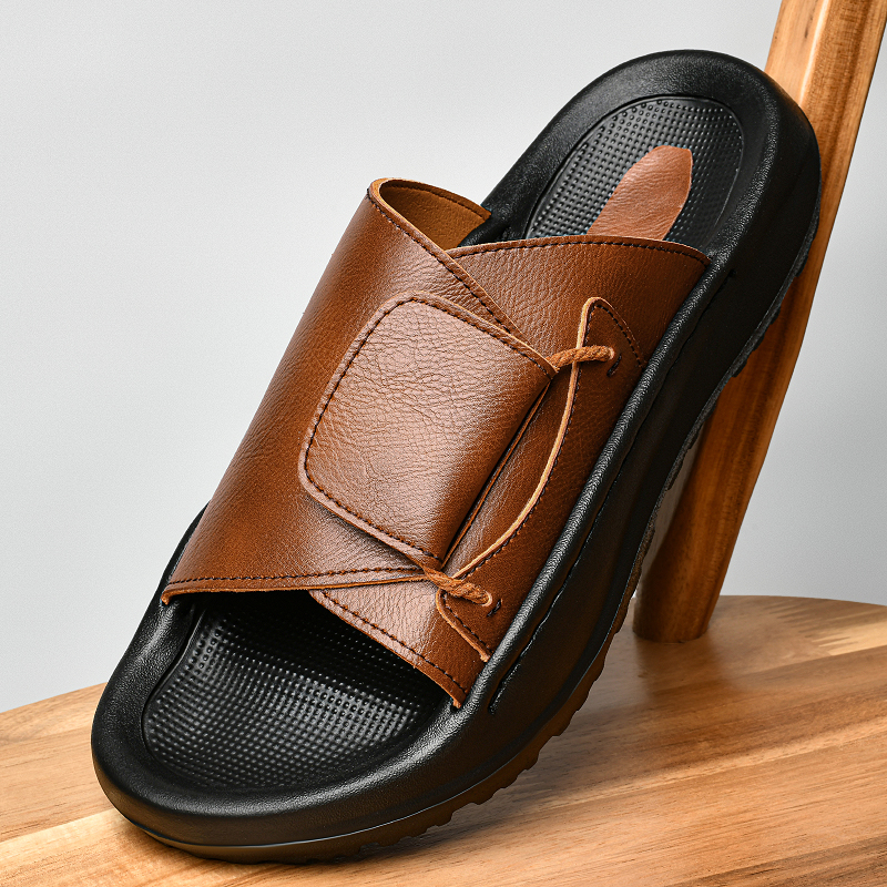 Leather Men's Slippers Slides  – Outdoor Lighting Design Bewertung und Preis