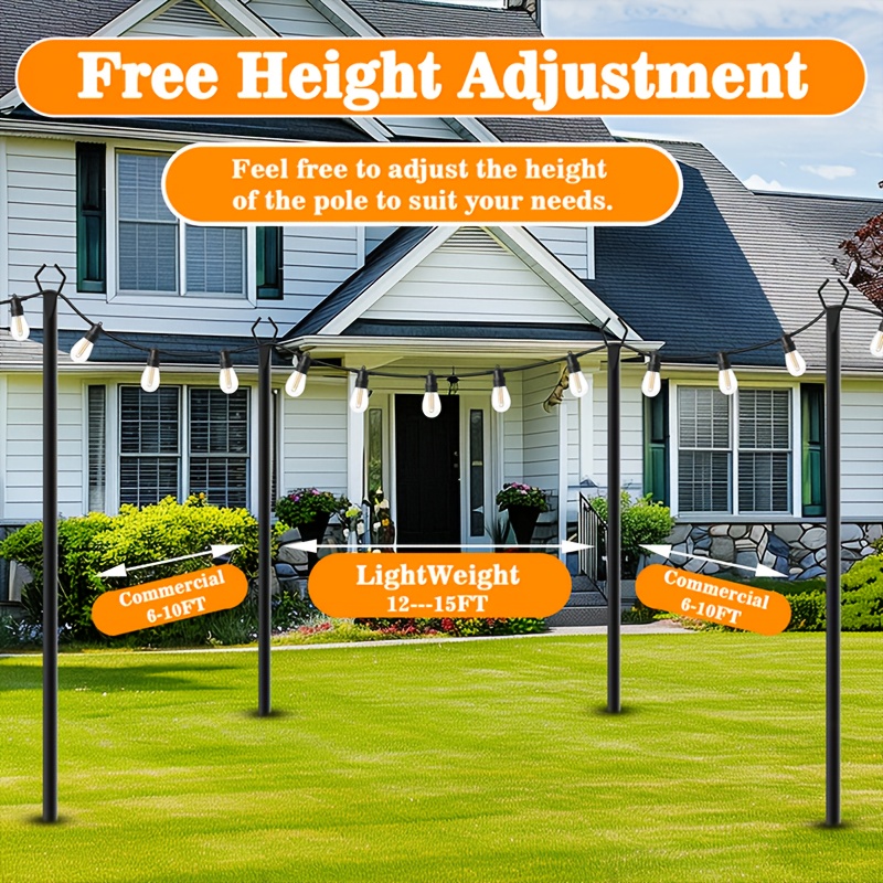 6pcs Metal Light Poles, 8.9ft  – Outdoor Lighting For Christmas Bewertung und Preis