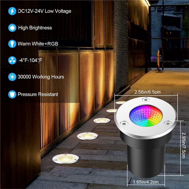 【NEW YEAR  】RGBW In Ground Lig – Outdoor Lighting Low Voltage Bewertung und Preis