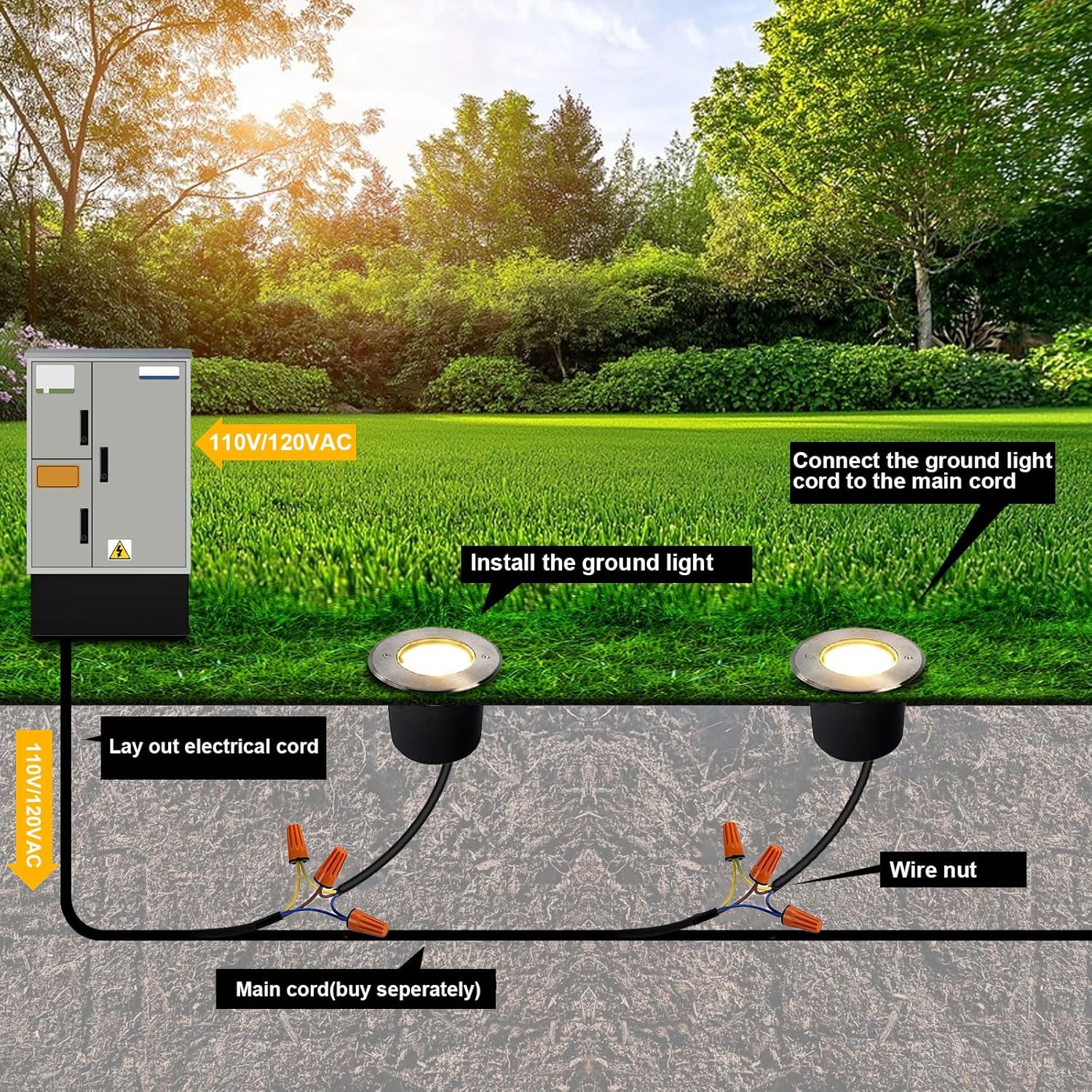 4 Pack Outdoor In Ground Light – Outdoor Lighting Underground Wiring Bewertung und Preis