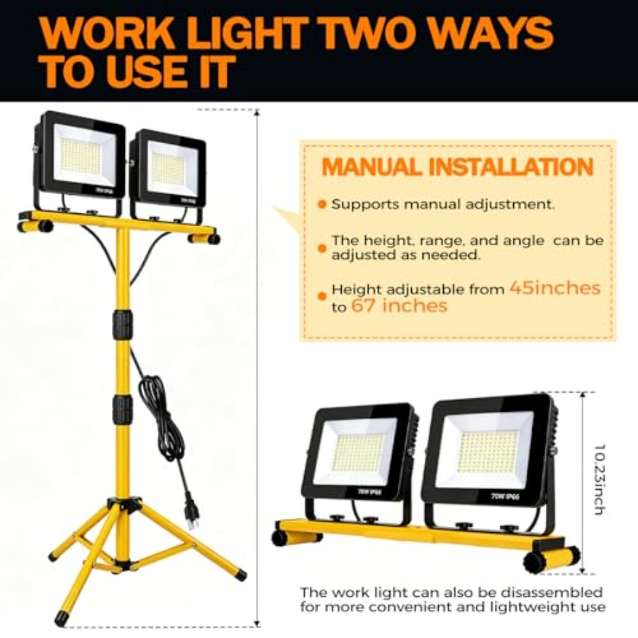 LED Work Lights with Stand, 21 – Outdoor Lighting Kelvin Bewertung und Preis