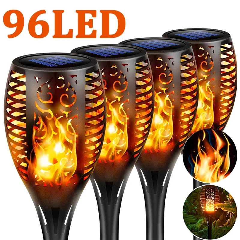 96 LED Outdoor Solar Torch Lig – Outdoor Lighting Low Voltage Bewertung und Preis