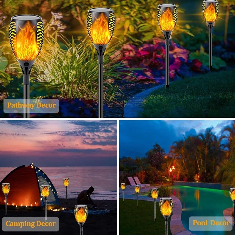 96 LED Outdoor Solar Torch Lig – Outdoor Lighting Low Voltage Bewertung und Preis