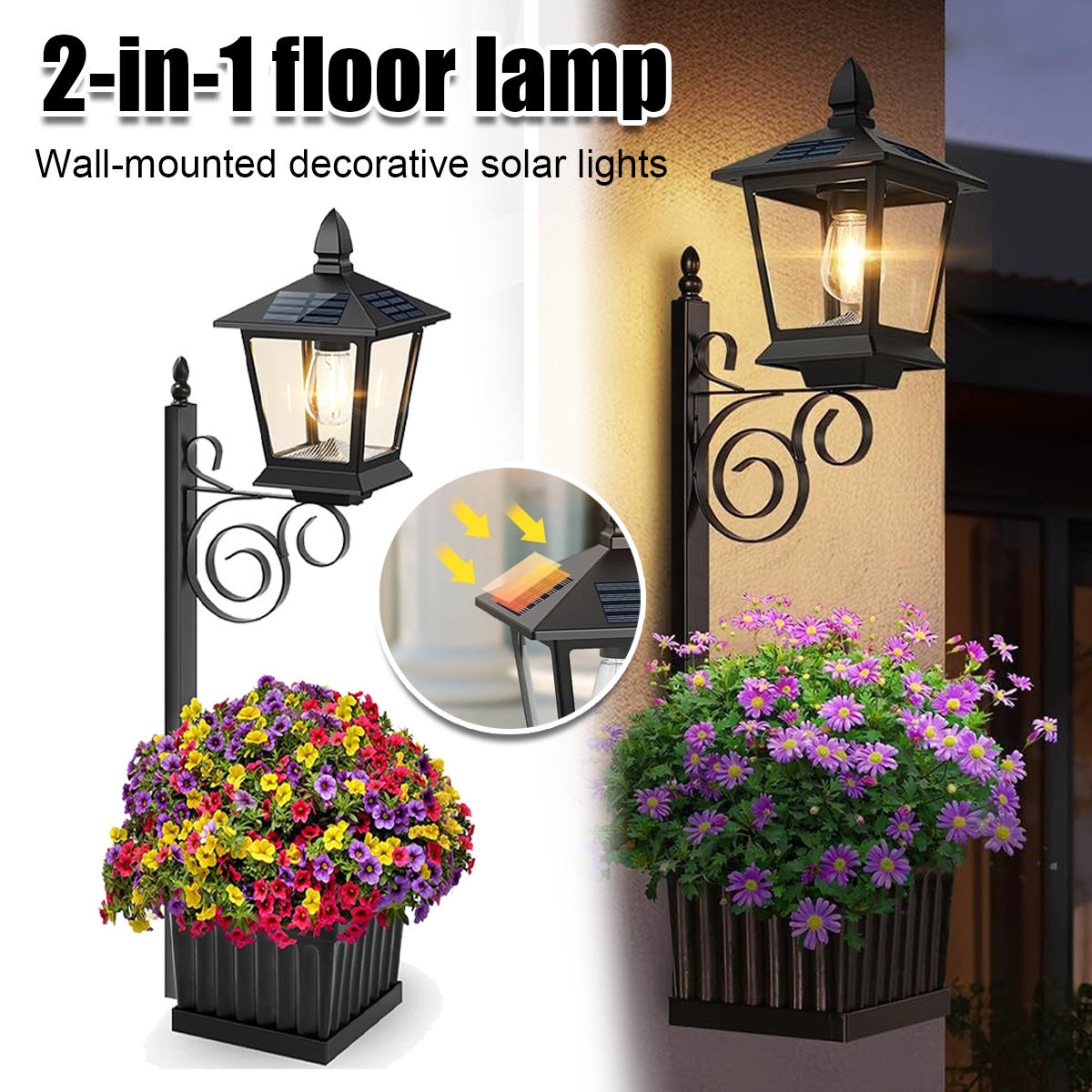 Solar Powered 2-in-1 Flower Po – Outdoor Lighting Patio Bewertung und Preis