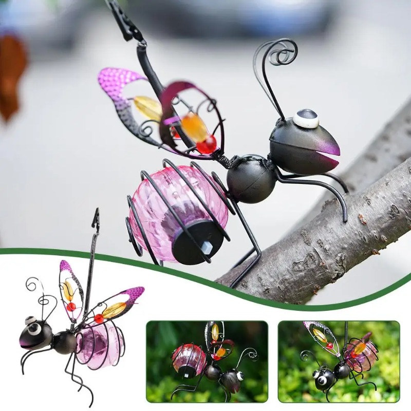 Solar Iron Insect Statue With  – Outdoor Lighting For Fence Bewertung und Preis