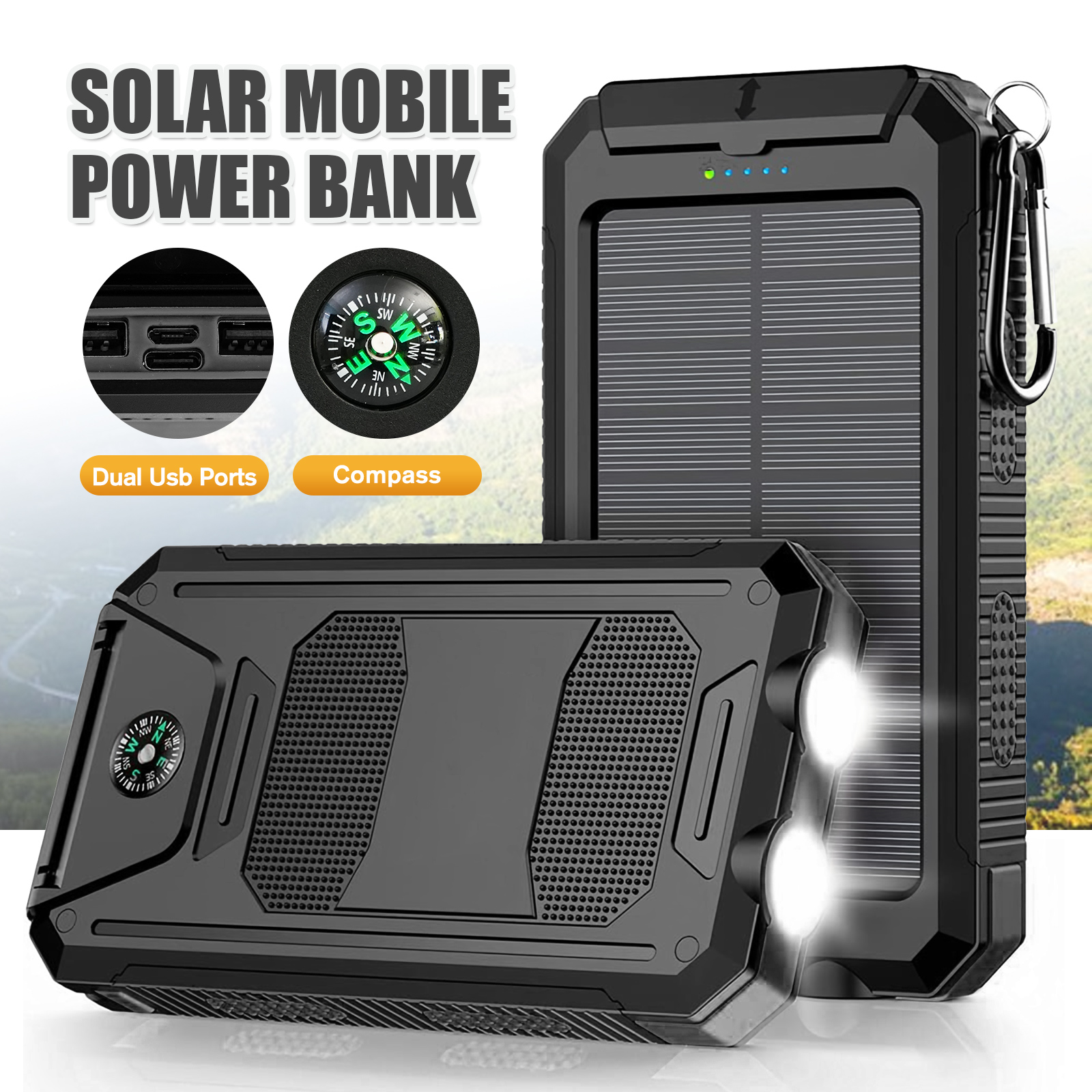 10000mAh Solar Power Bank Port – Outdoor Lighting Permanent Bewertung und Preis