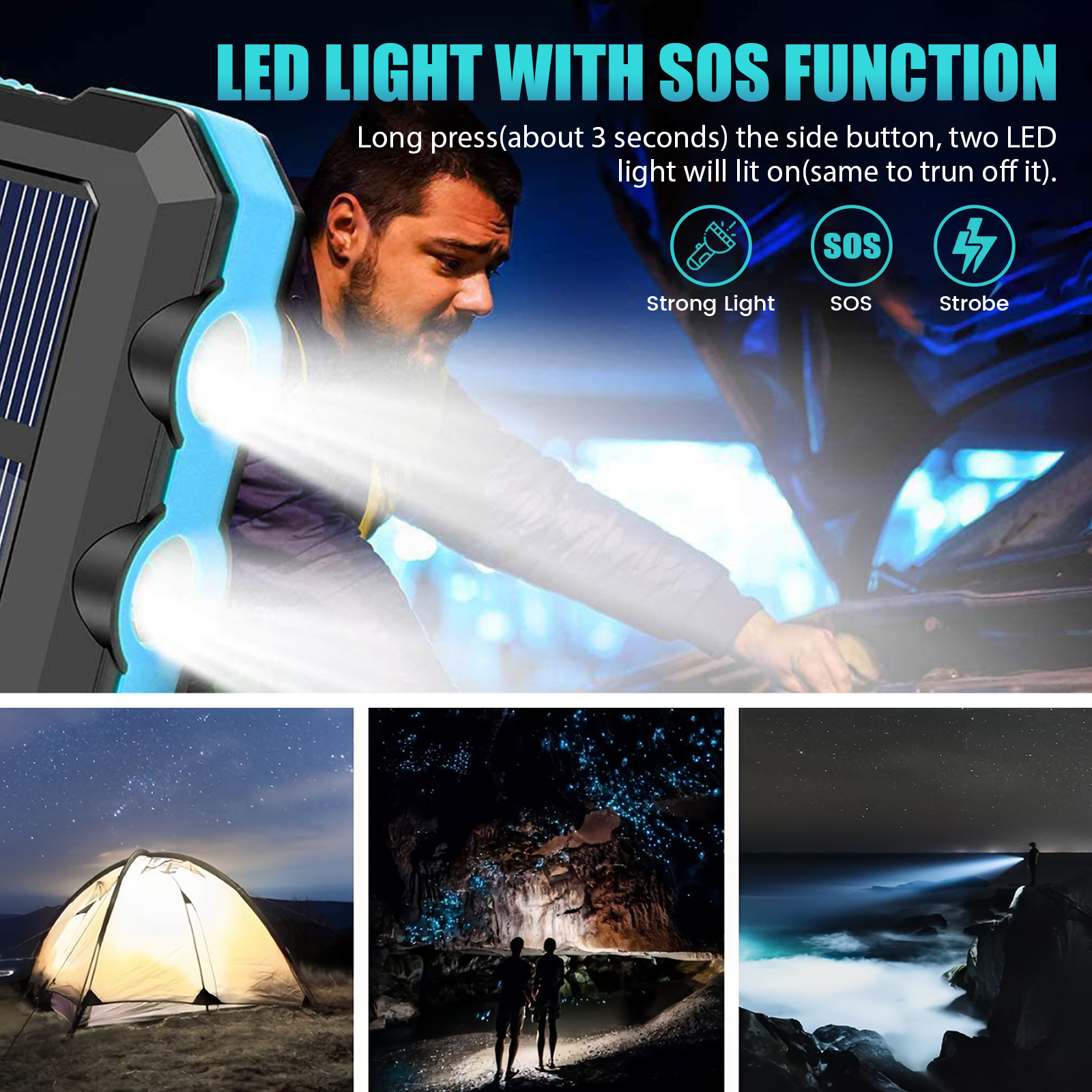 10000mAh Solar Power Bank Port – Outdoor Lighting Permanent Bewertung und Preis
