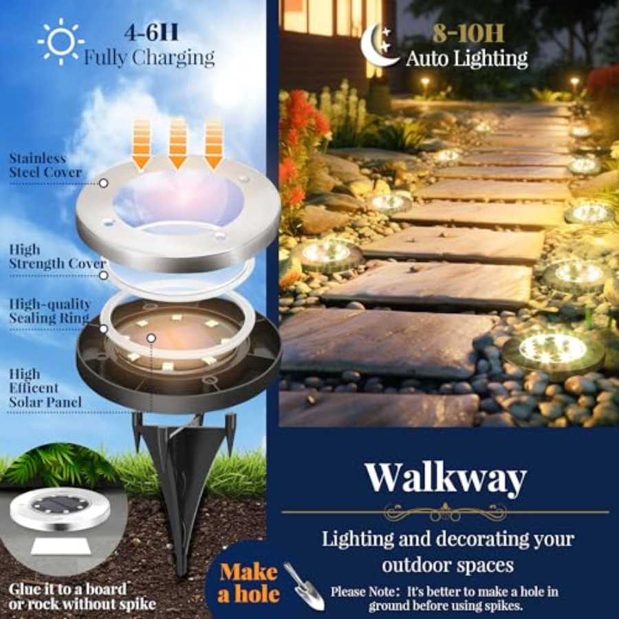 Solar Ground Lights Solar Ligh – Outdoor Lighting Patio Bewertung und Preis