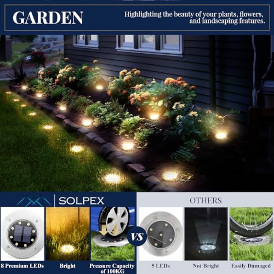 Solar Ground Lights Solar Ligh – Outdoor Lighting Patio Bewertung und Preis